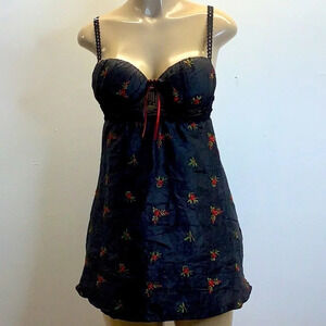 Sekssi Five Size Medium Floral Underwire Padded Cup Lingerie Dress & Thong. New